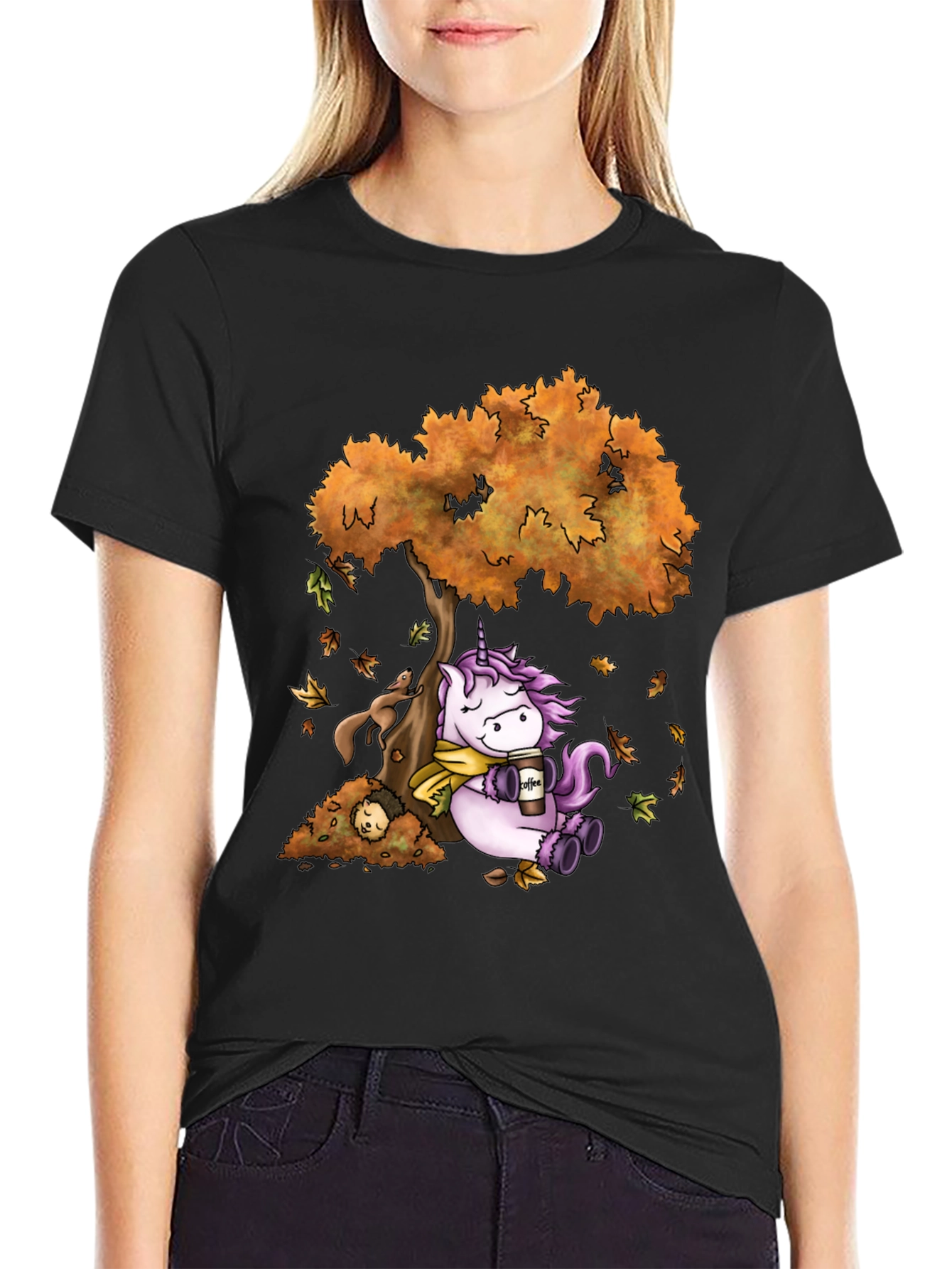 Unicorn Autumn Coffee T-Shirt