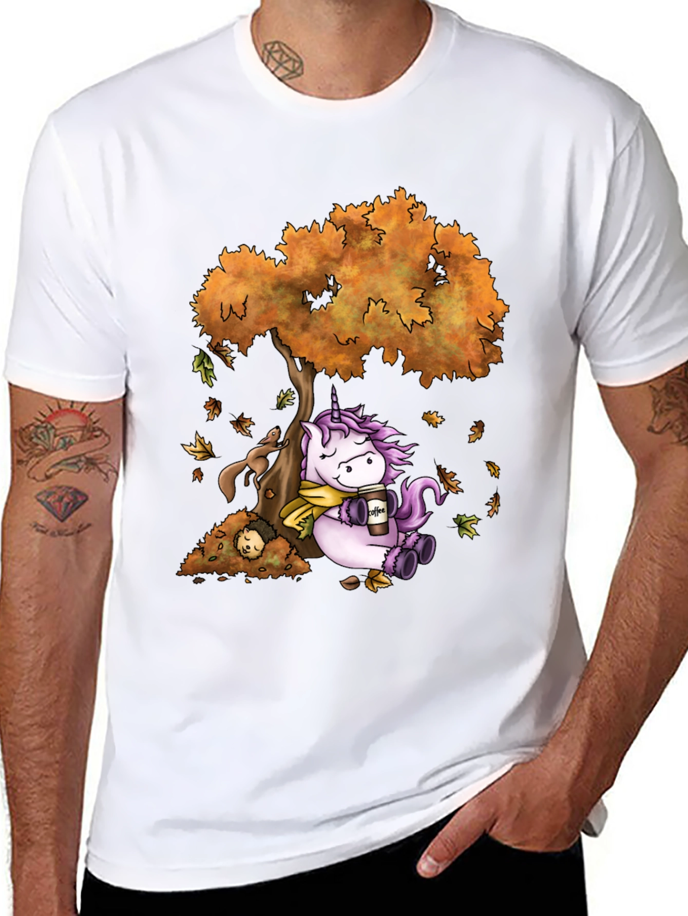 Unicorn Autumn Coffee T-Shirt