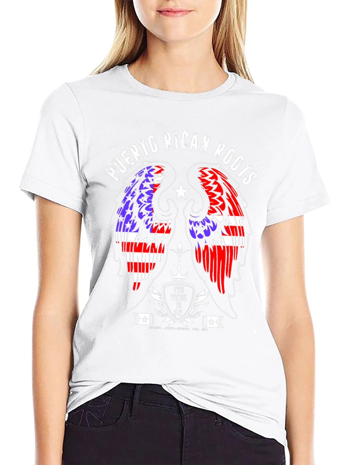 Puerto Rican Roots Wings T-Shirt - Black