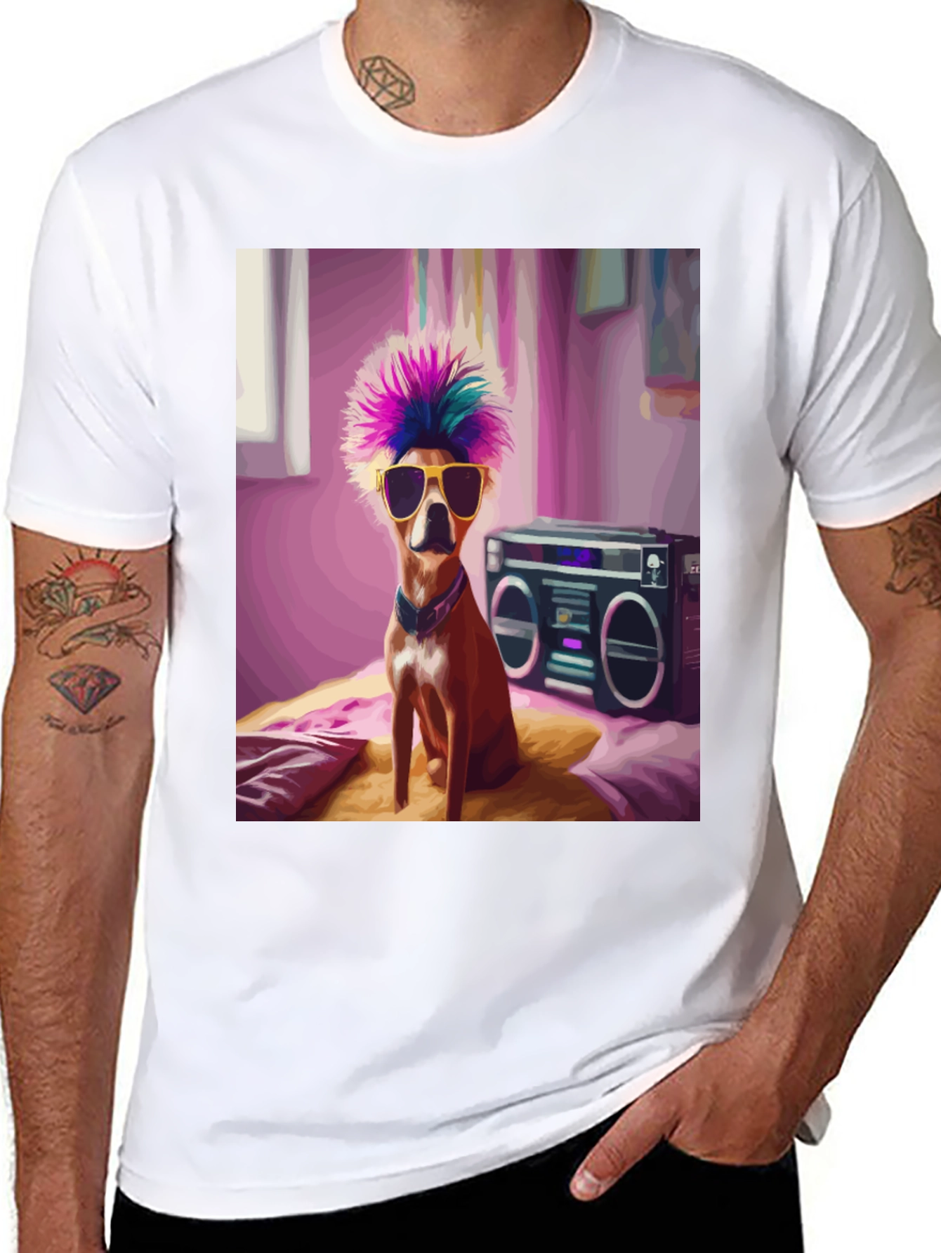Cool Dog Boombox Graphic Tee