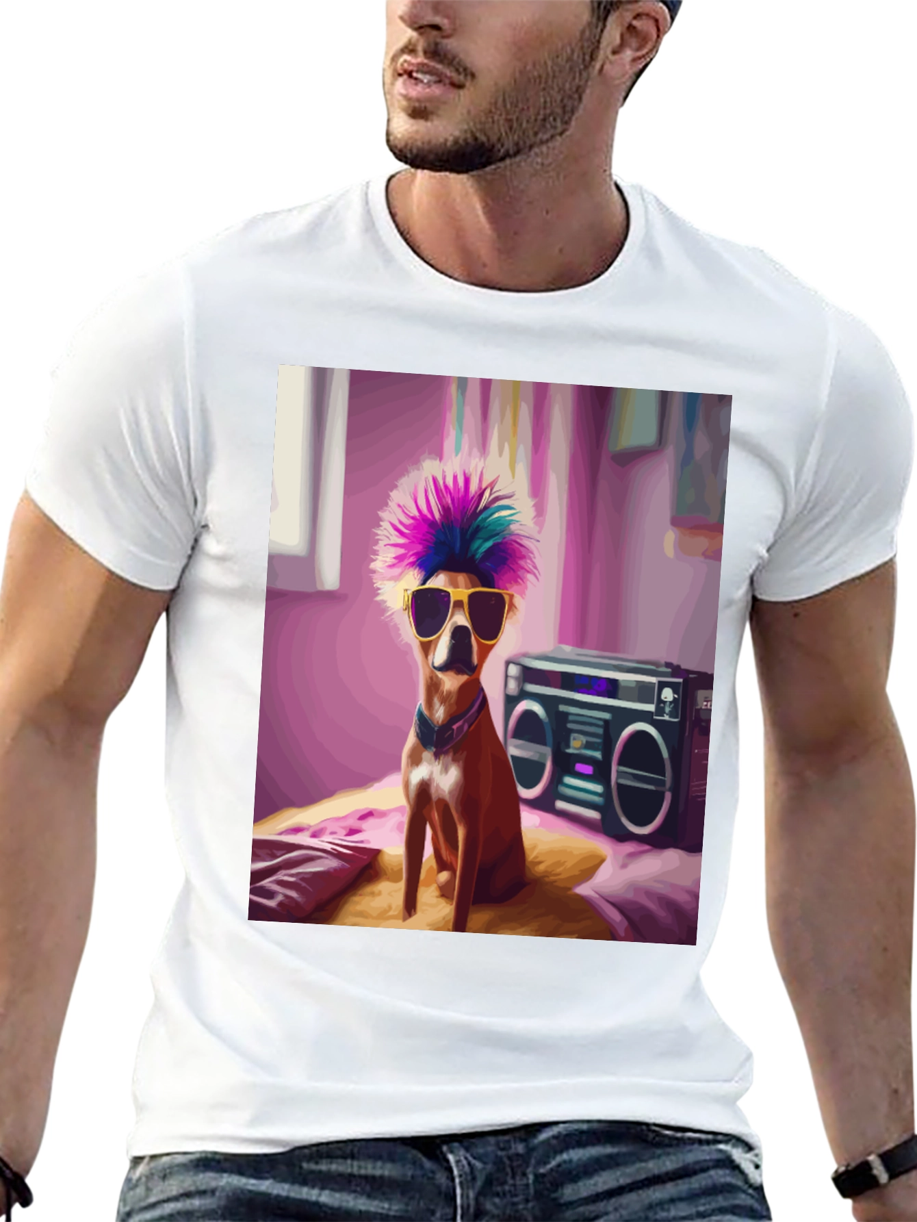 Cool Dog Boombox Graphic Tee