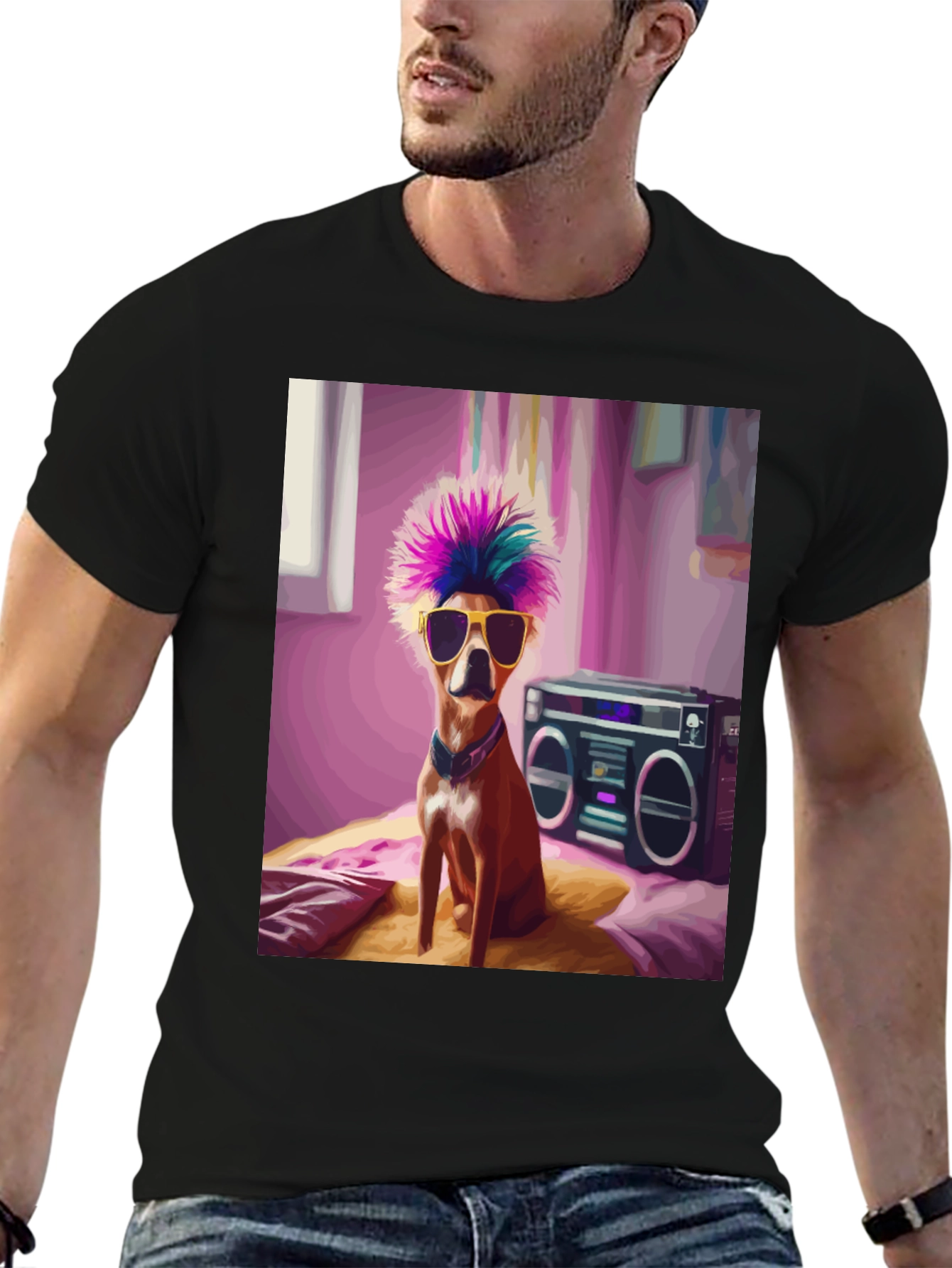 Cool Dog Boombox Graphic Tee