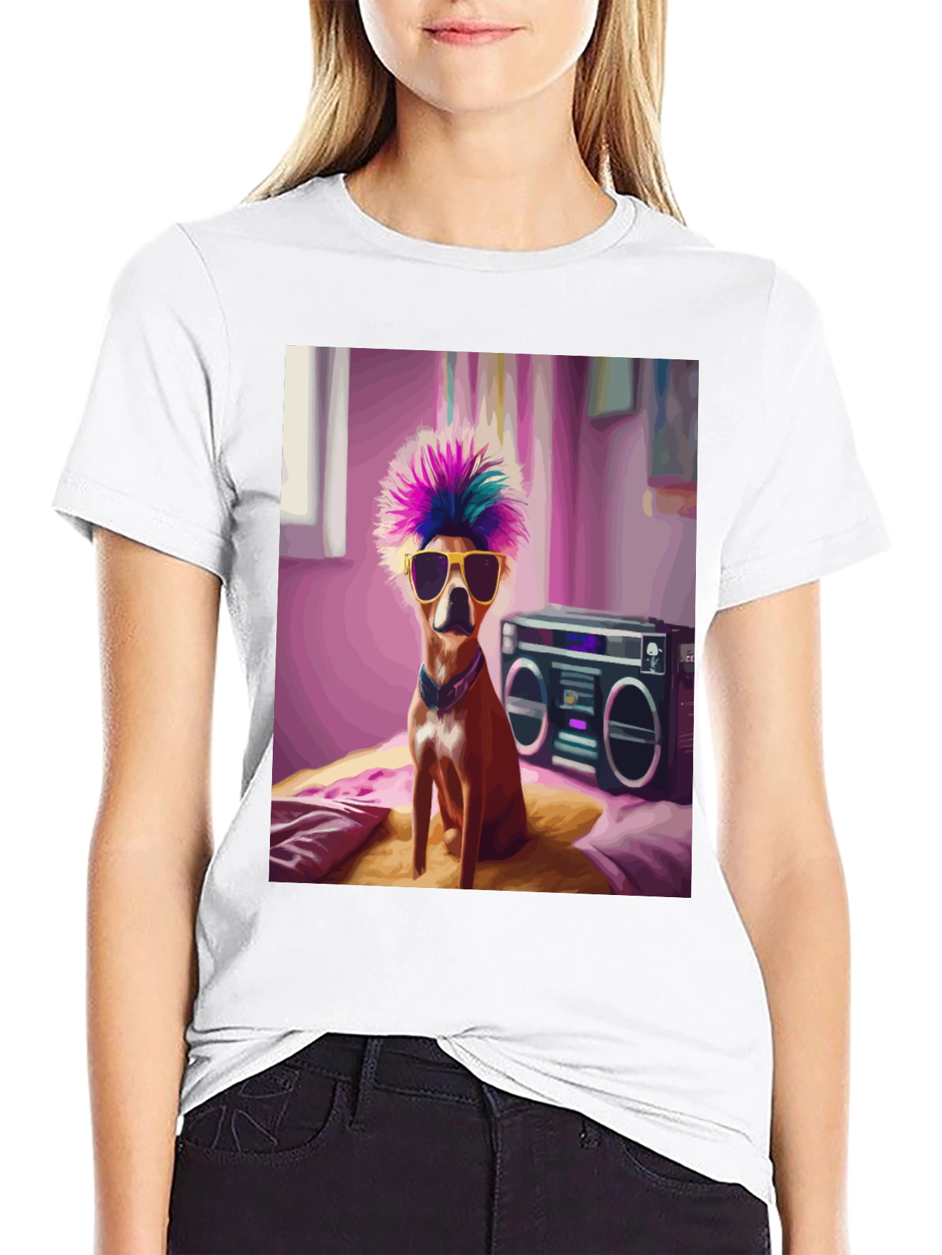 Cool Dog Boombox Graphic Tee
