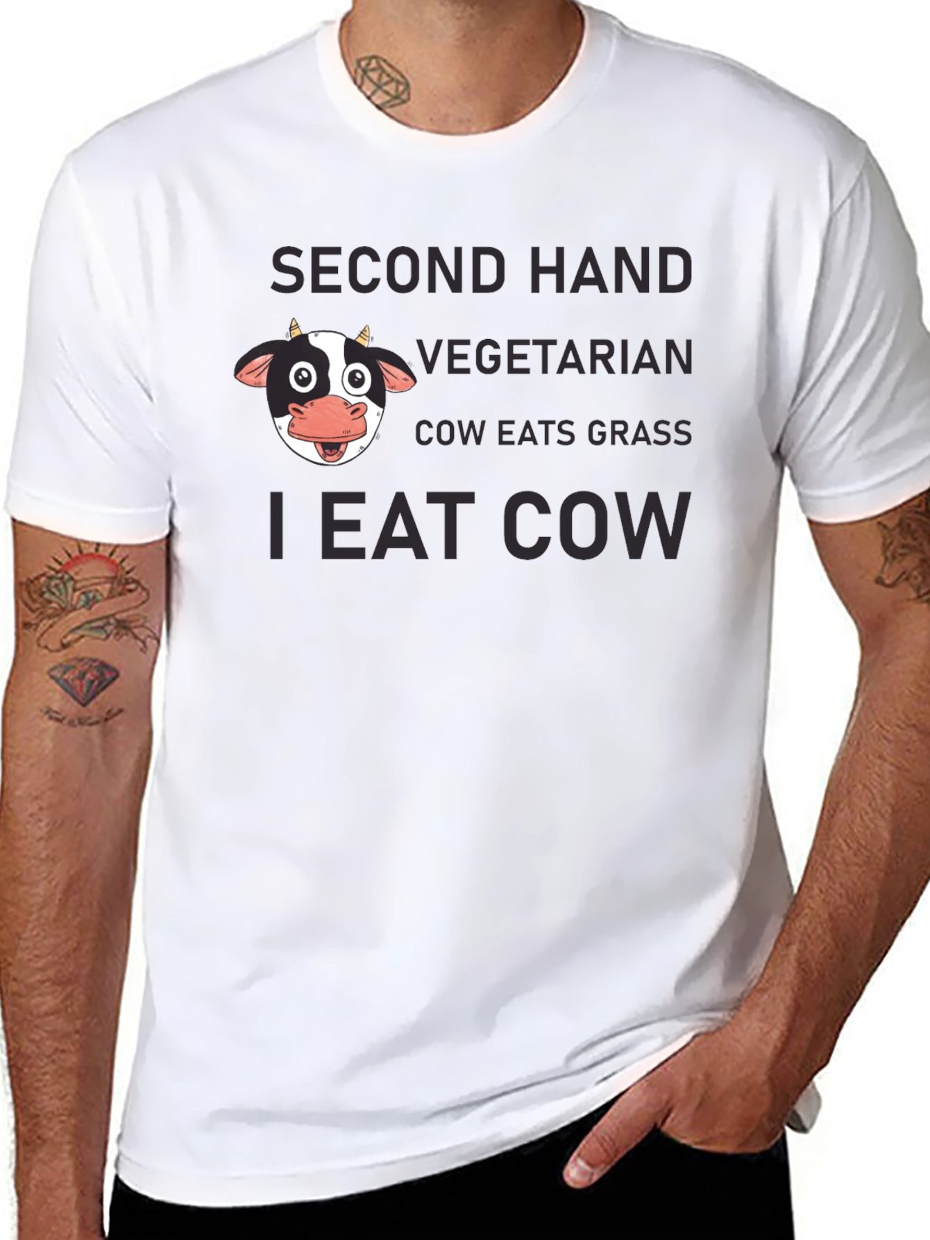 Funny I Eat Cow Black T-Shirt