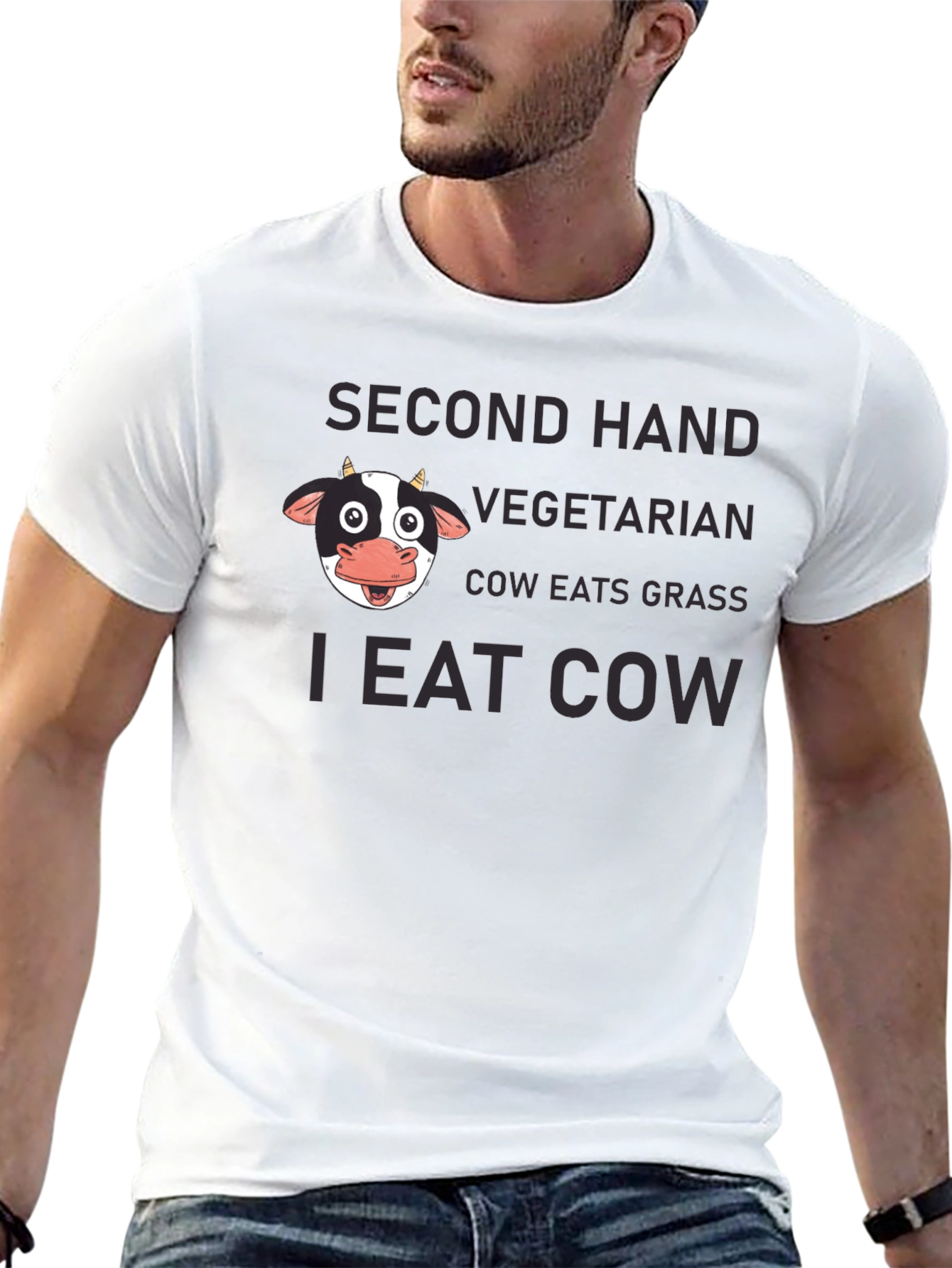 Funny I Eat Cow Black T-Shirt