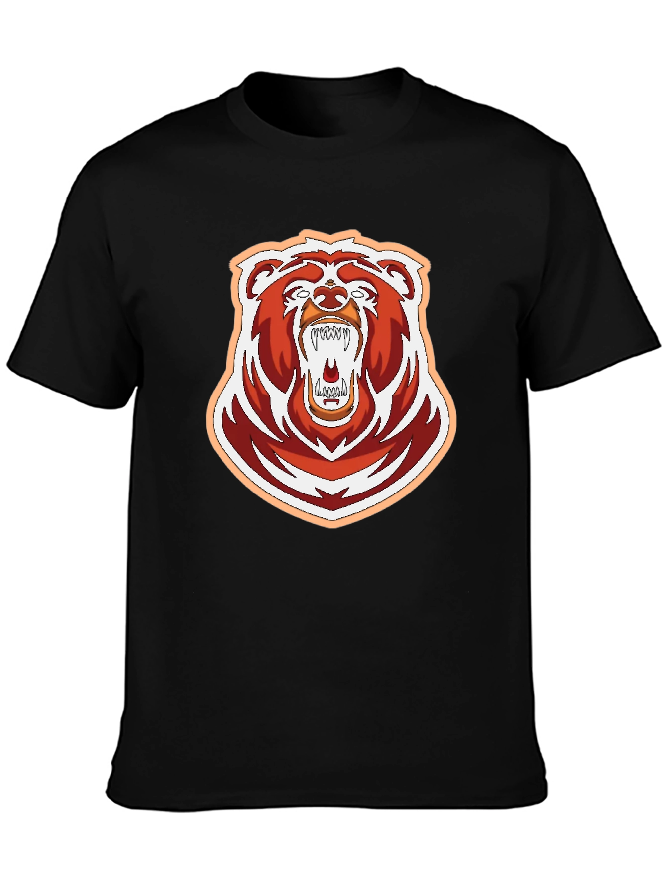 Bold Roaring Bear Graphic Tee - Black