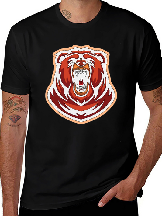 Bold Roaring Bear Graphic Tee - Black