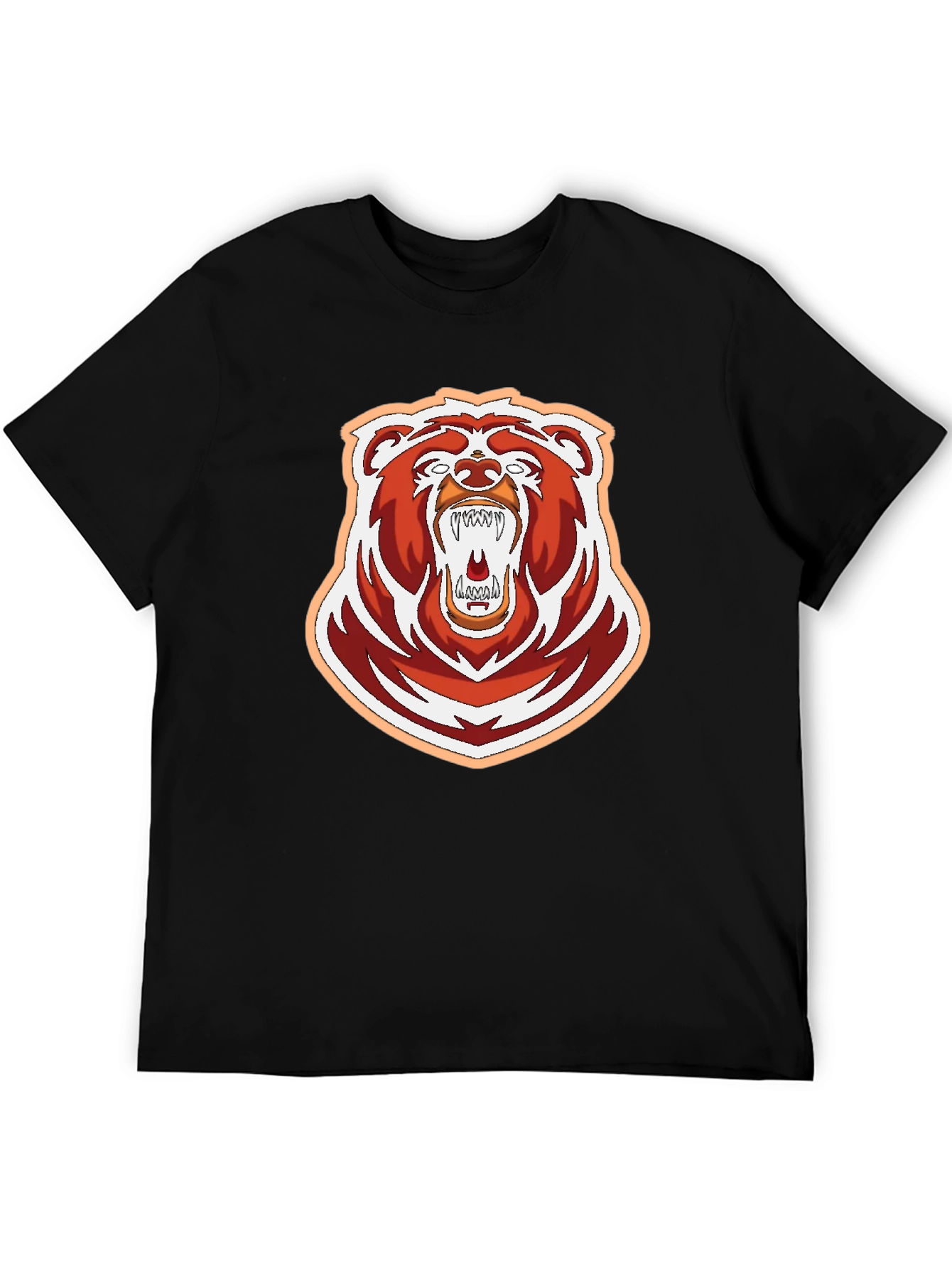 Bold Roaring Bear Graphic Tee - Black
