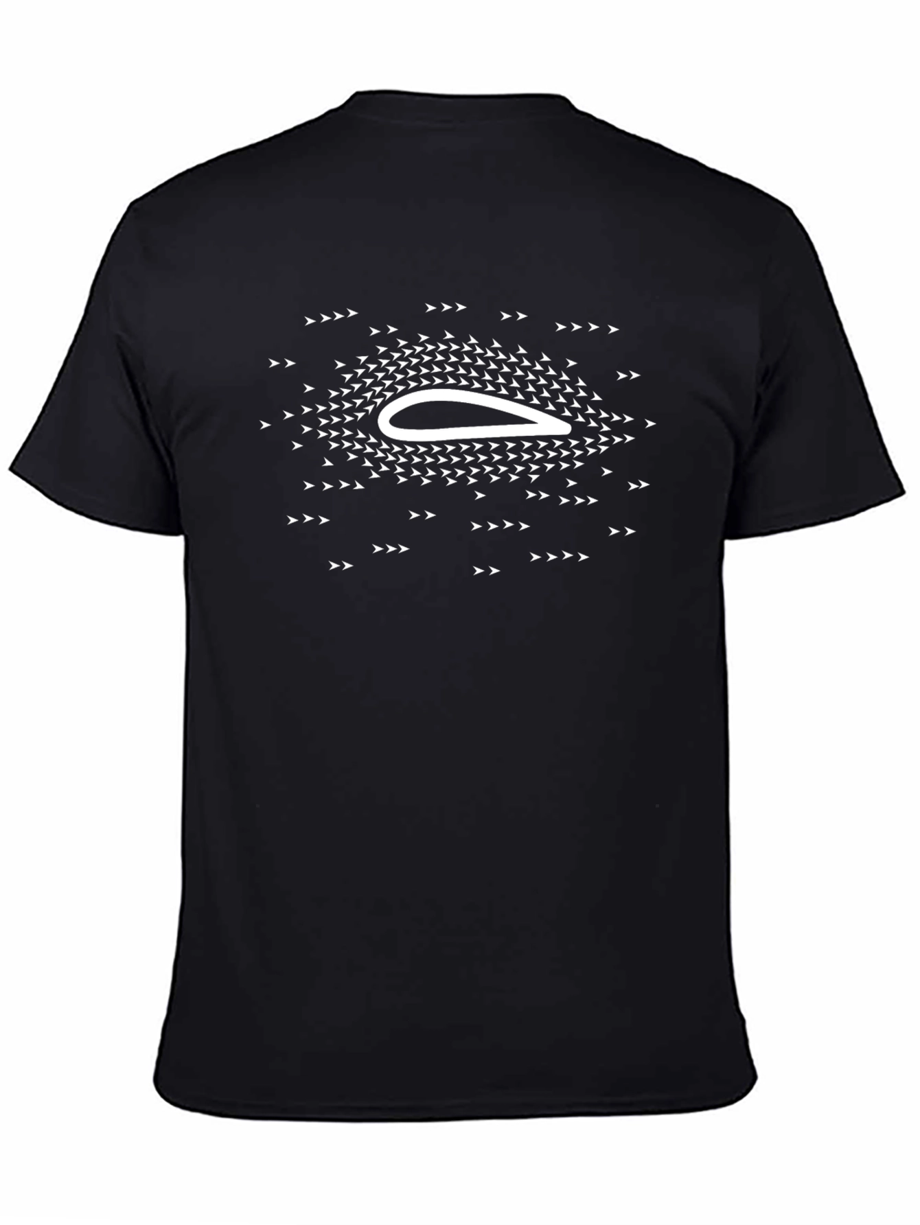 Black T-Shirt with Aviation Airfoil Design