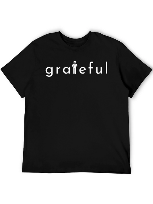 Grateful T-Shirt - Black Cotton Blend Graphic Tee