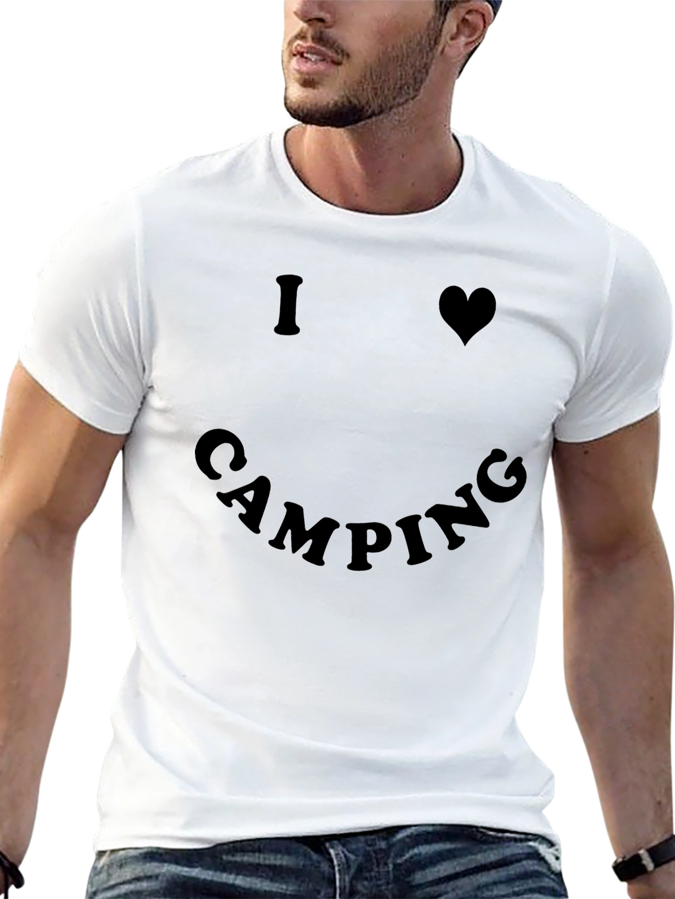 I Heart Camping Graphic Tee - Black Unisex T-Shirt