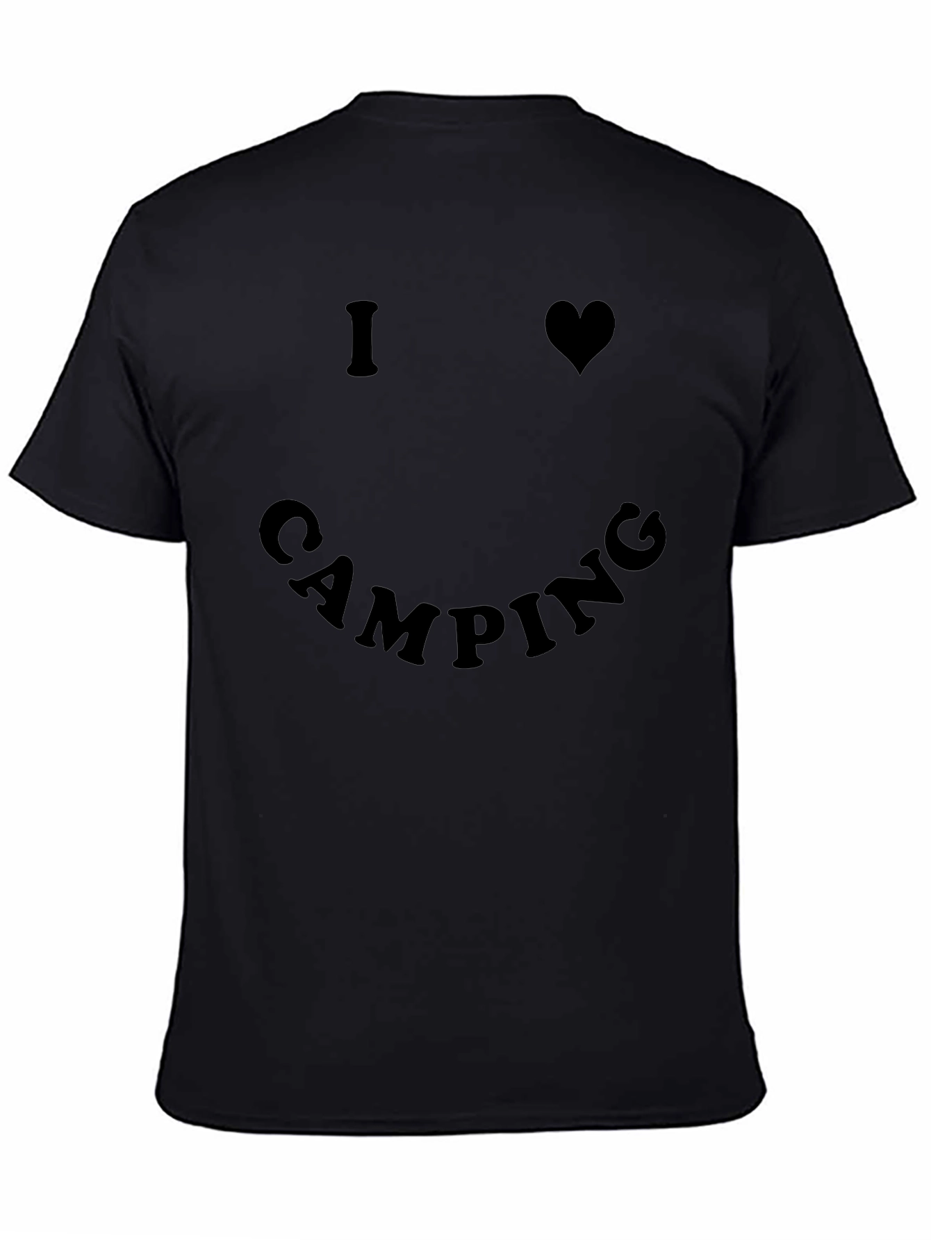 I Heart Camping Graphic Tee - Black Unisex T-Shirt