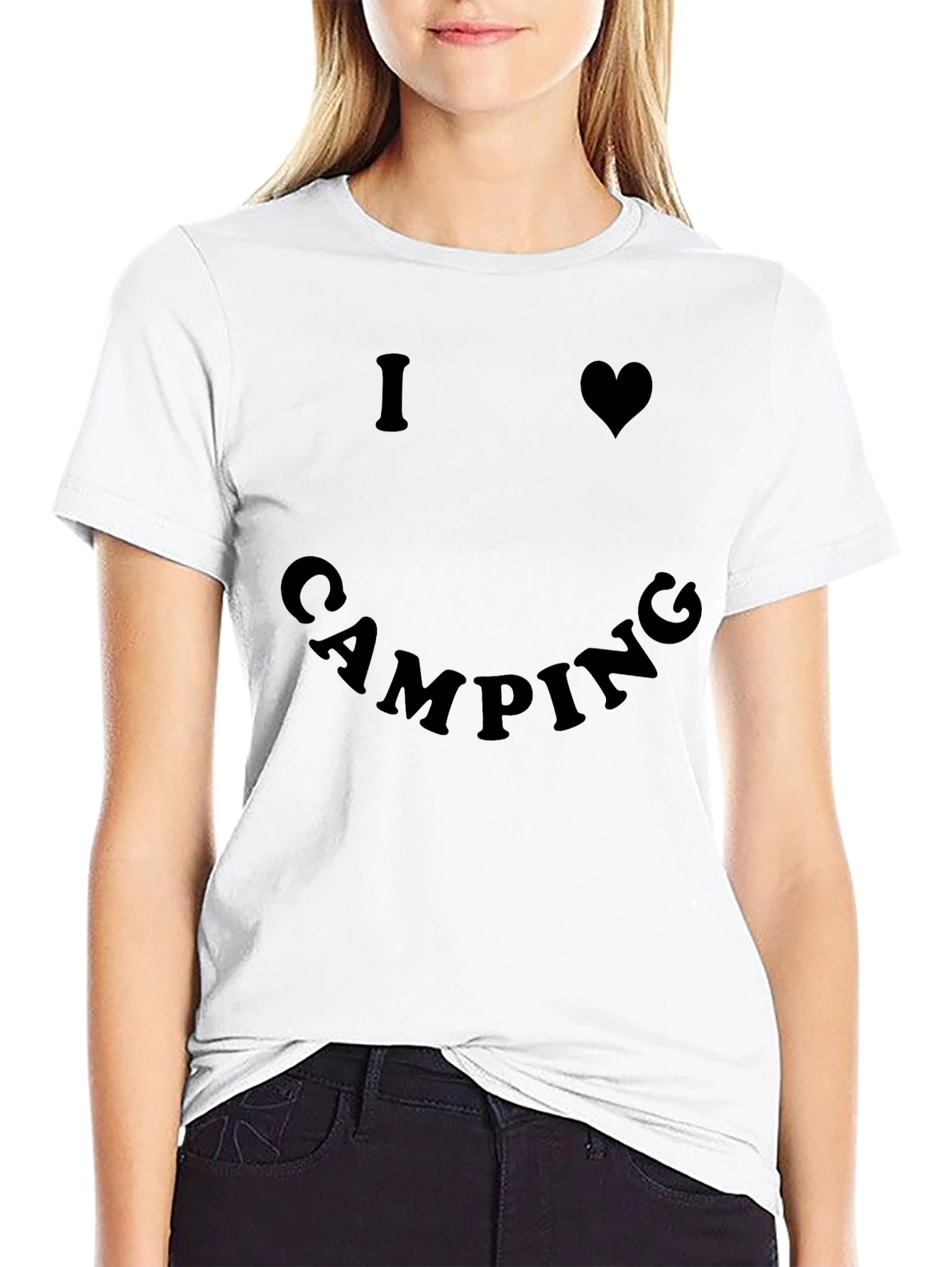 I Heart Camping Graphic Tee - Black Unisex T-Shirt
