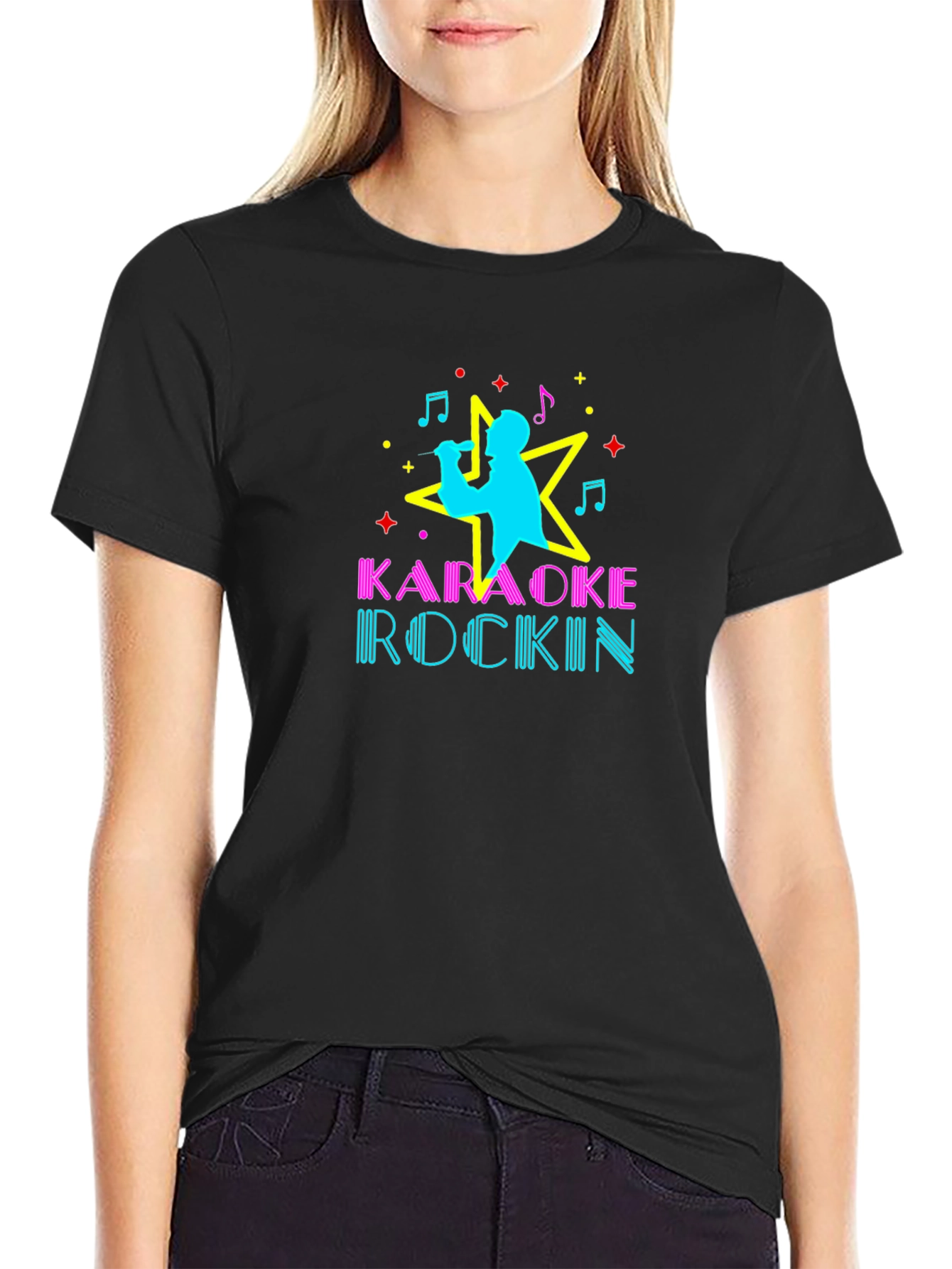 Karaoke Rockin Black Graphic Tee