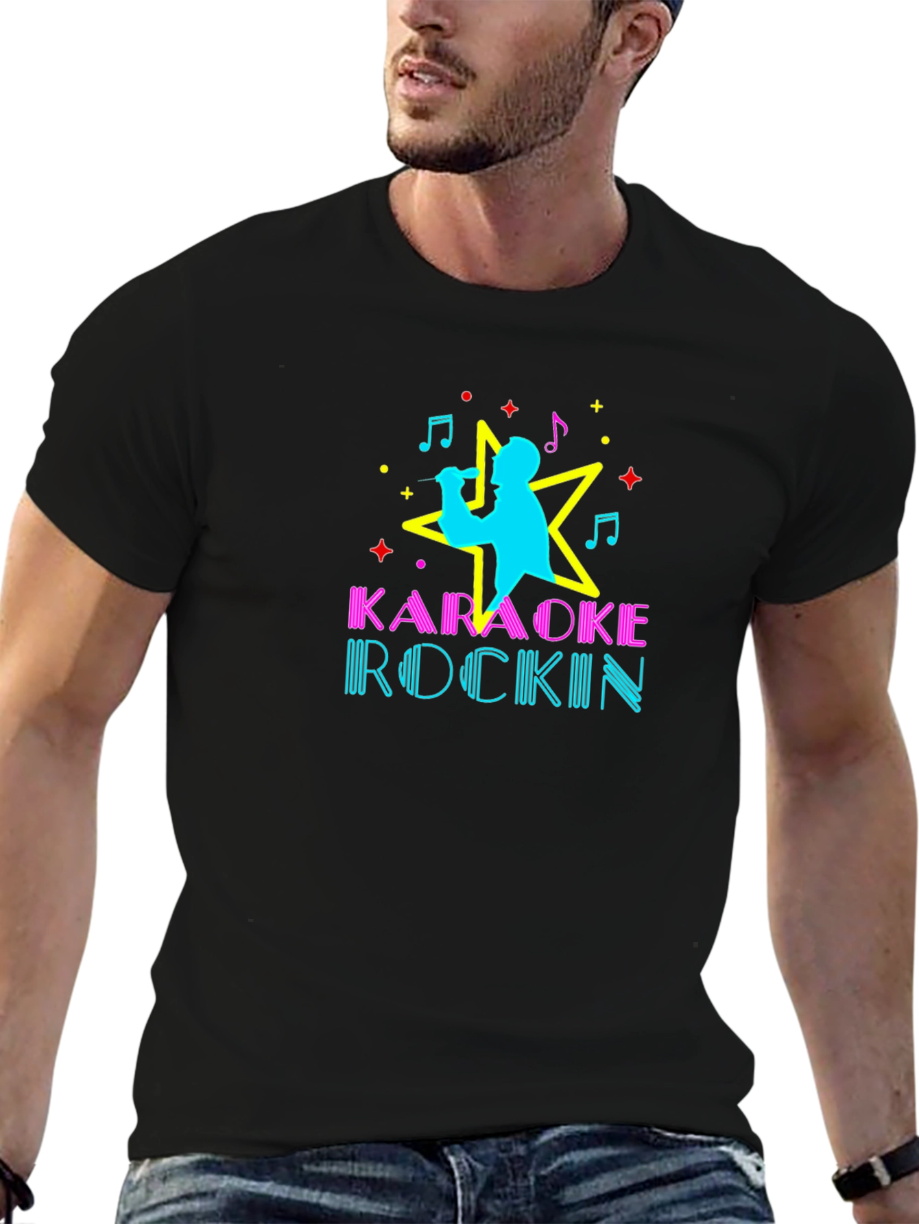 Karaoke Rockin Black Graphic Tee