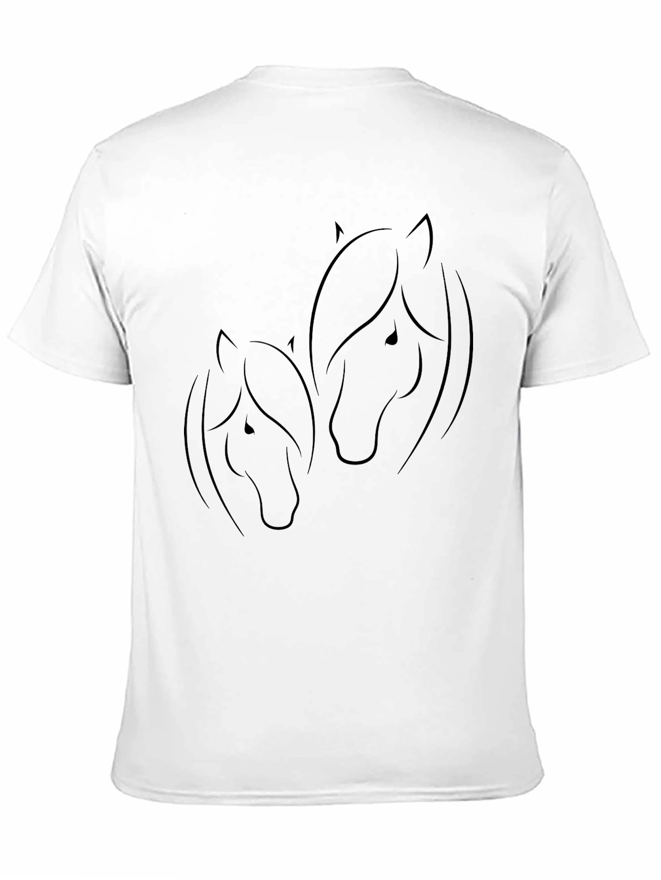 Elegant Horse Silhouette Black T-Shirt