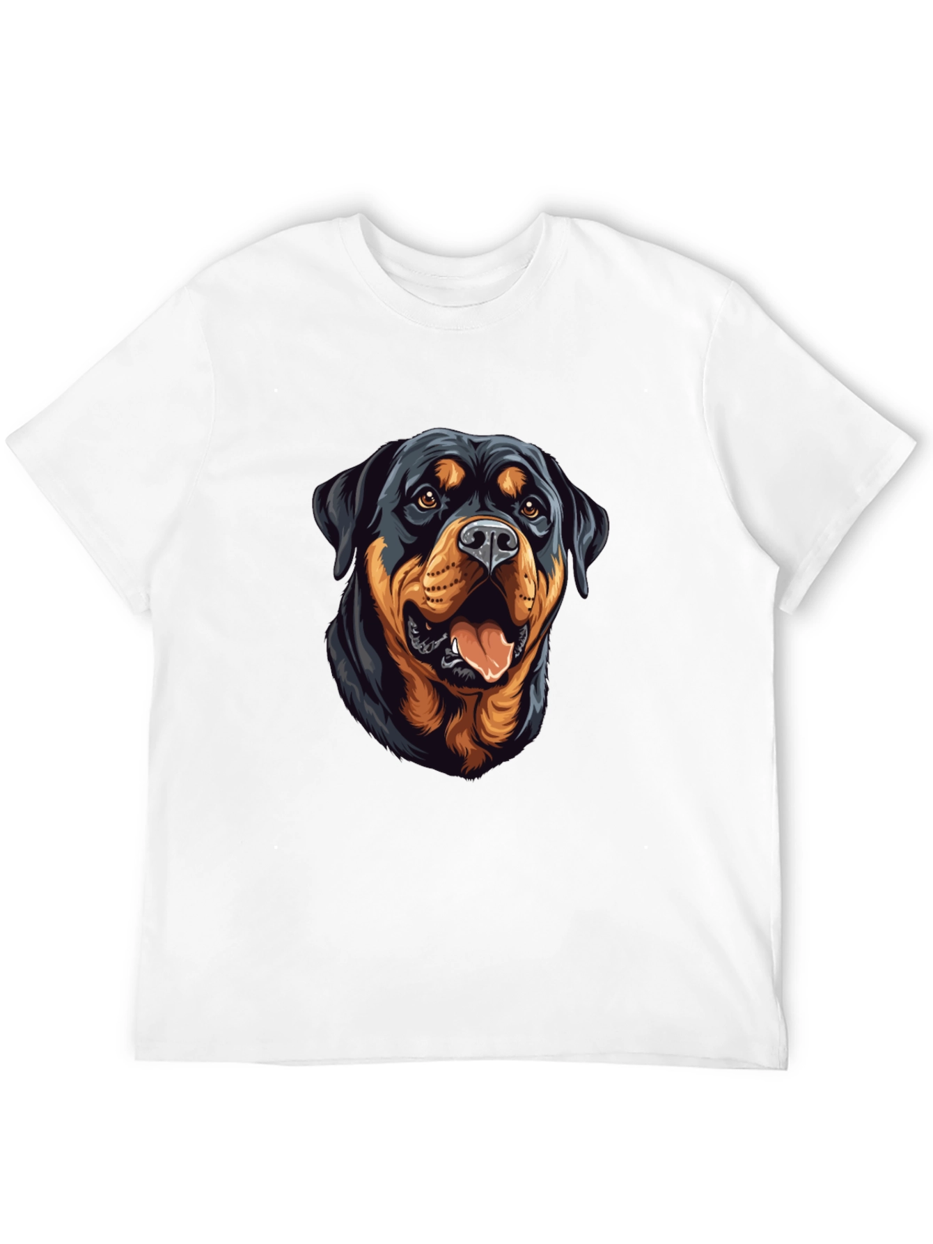 Rottweiler Dog Graphic Print Black T-Shirt