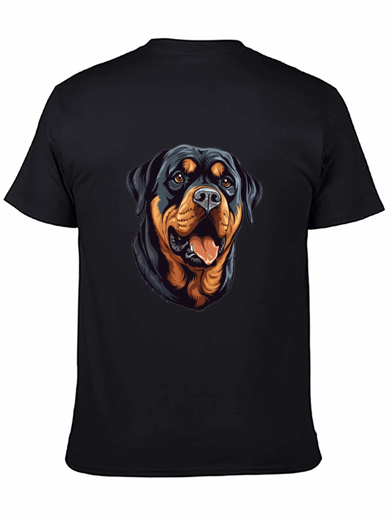 Rottweiler Dog Graphic Print Black T-Shirt