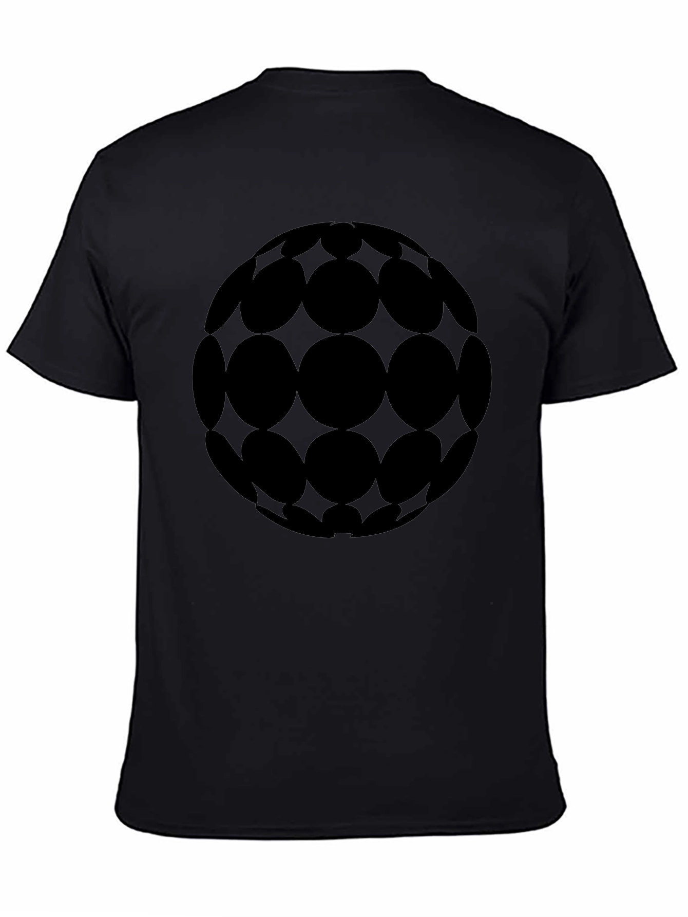 Geometric Sphere Graphic Tee - Stylish Black T-Shirt