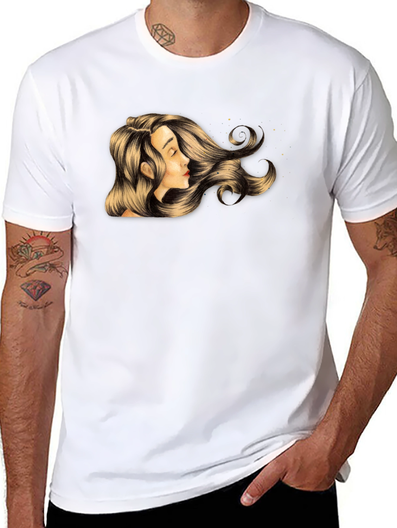 Woman Portrait Graphic T-Shirt - Stylish Black Tee