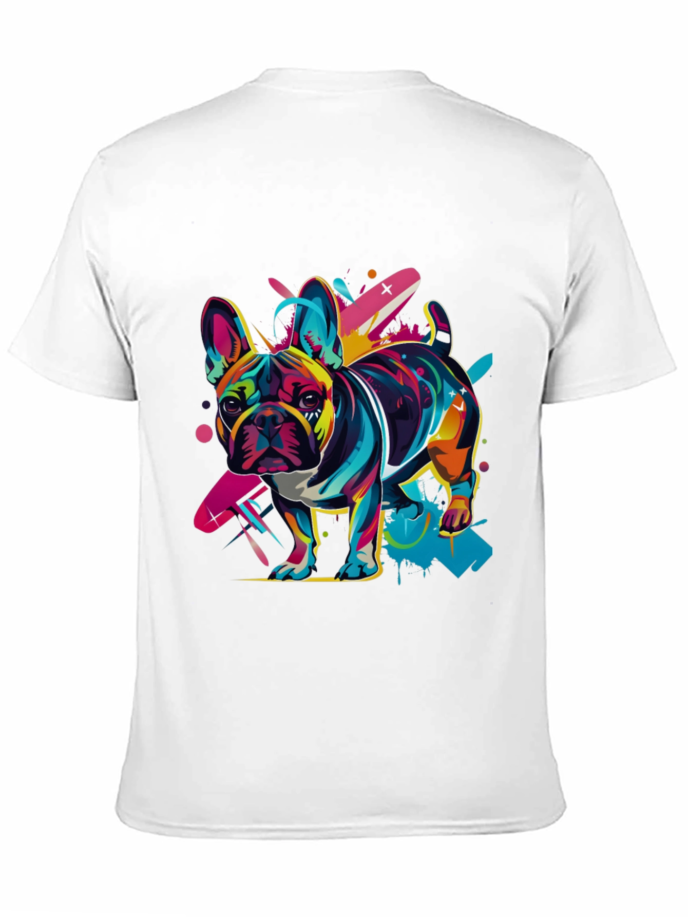 Vibrant French Bulldog Graphic Tee - Black