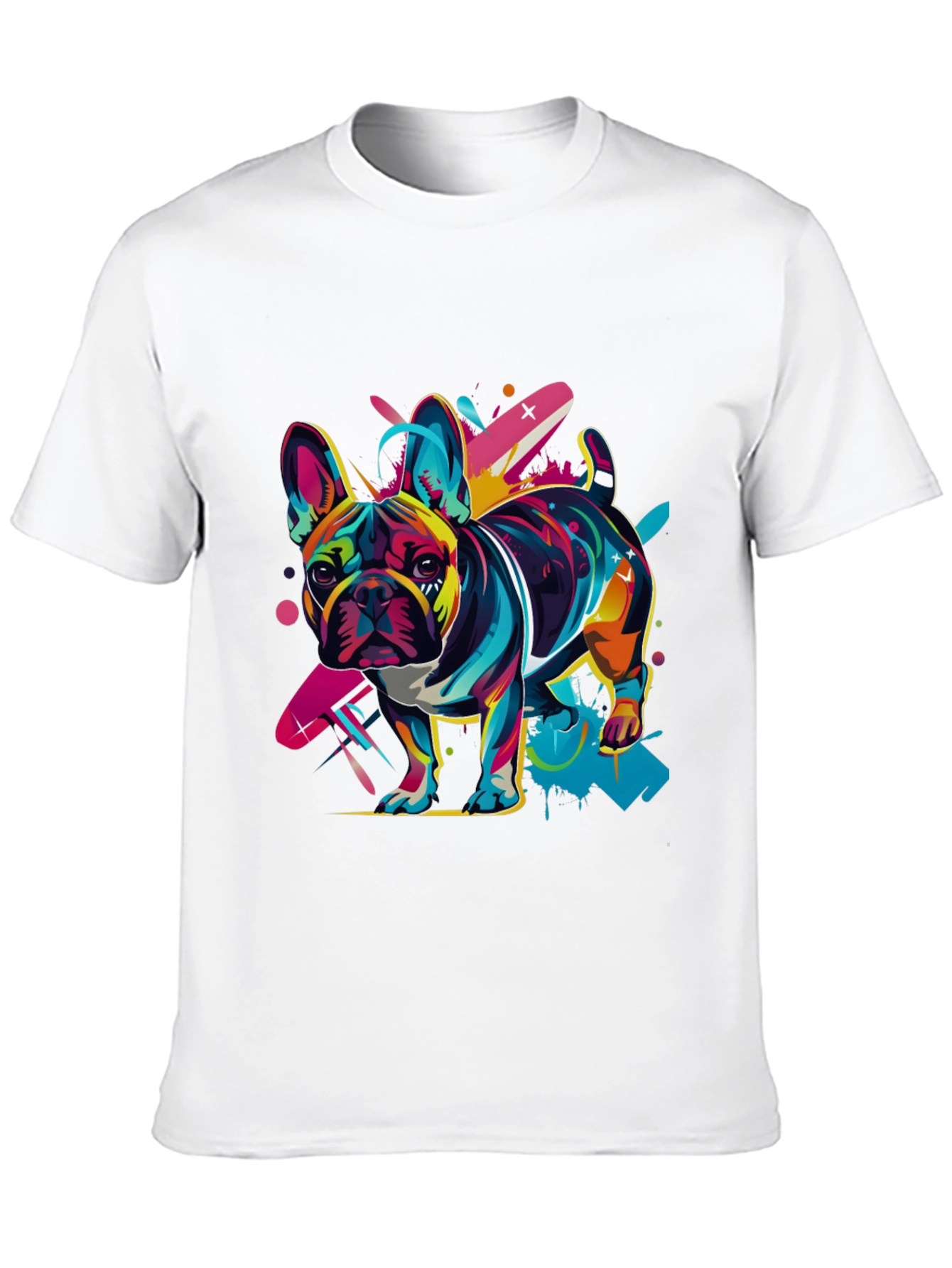 Vibrant French Bulldog Graphic Tee - Black