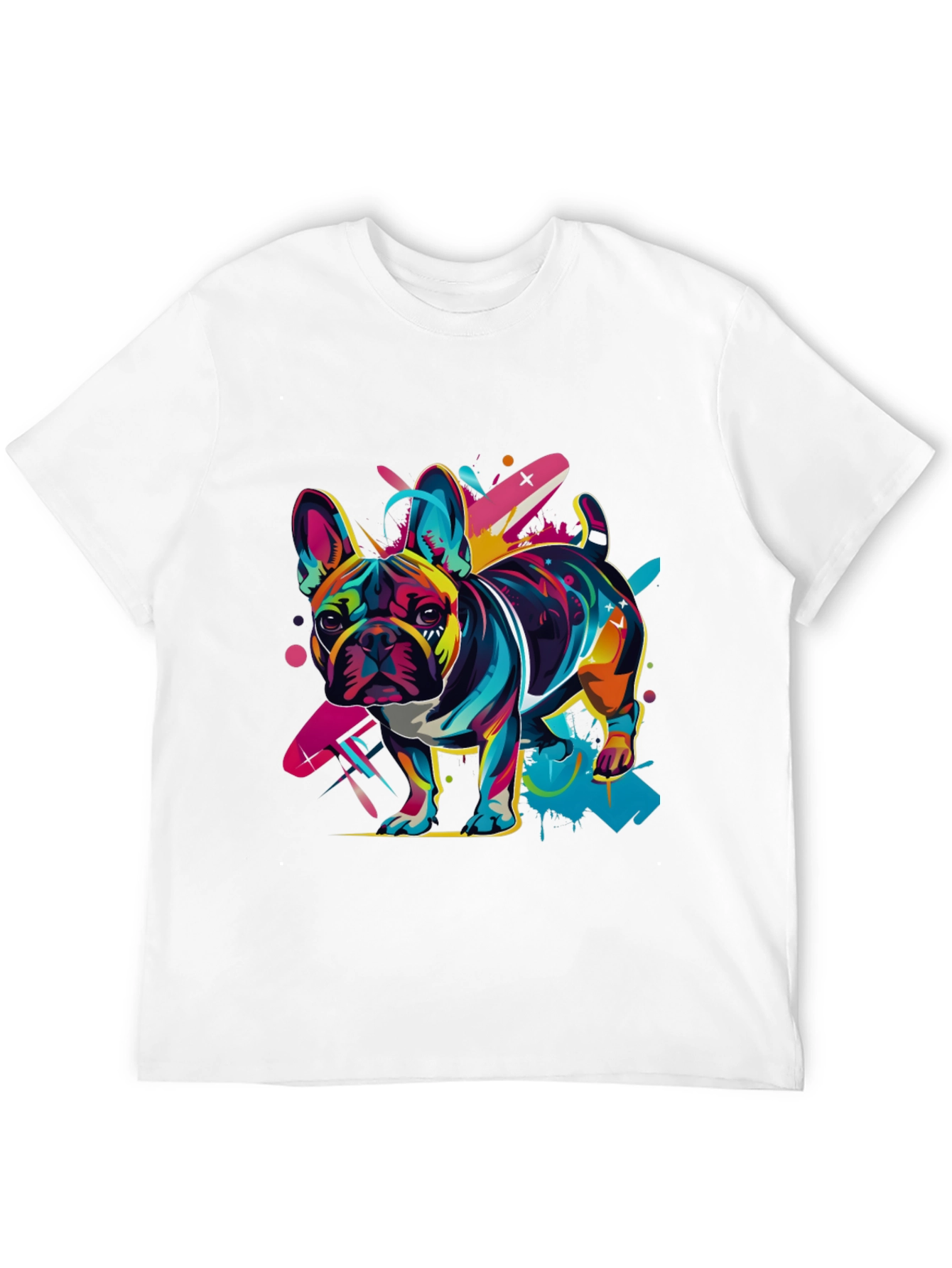 Vibrant French Bulldog Graphic Tee - Black