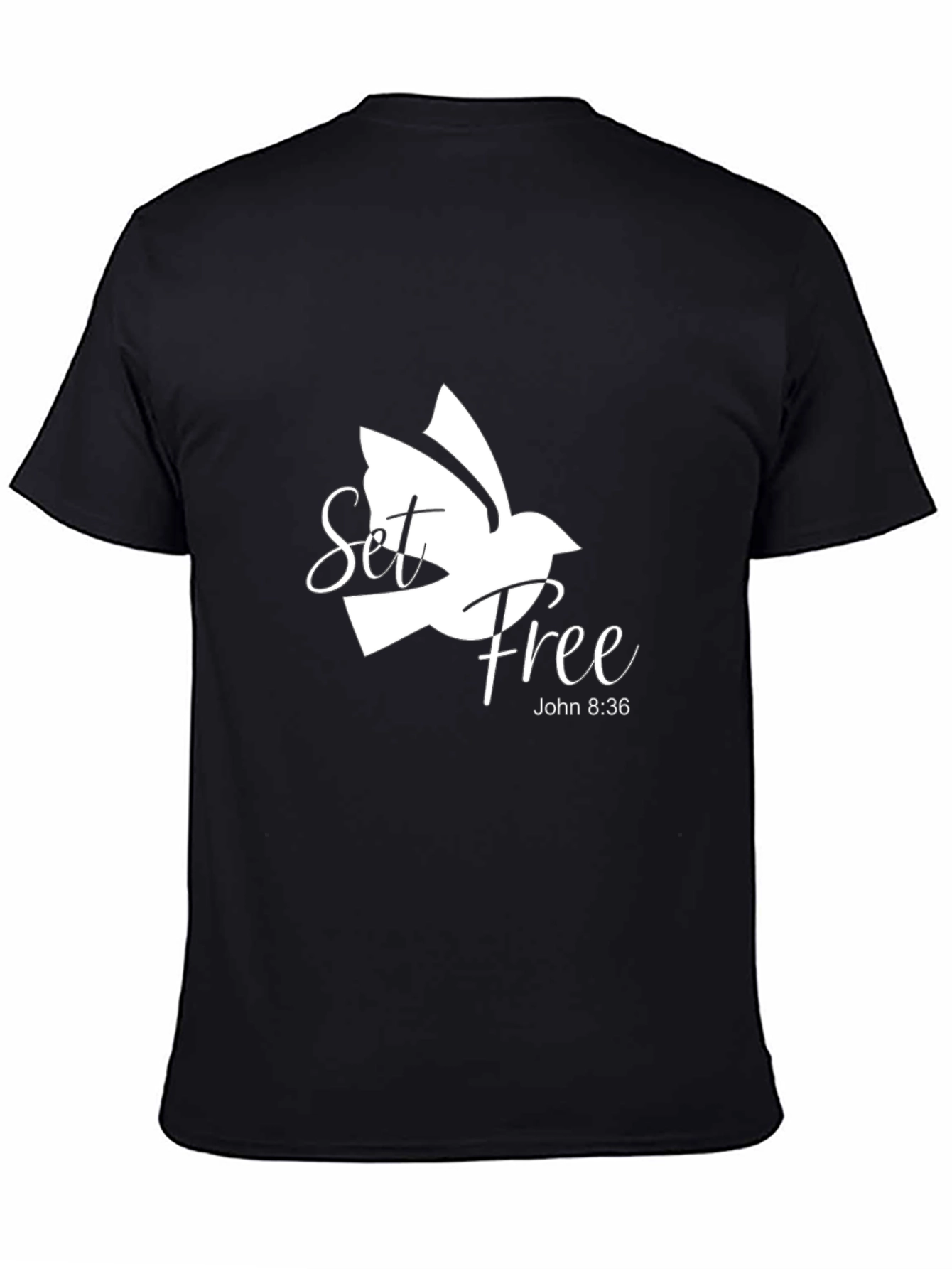 Set Free Dove Graphic Black T-Shirt