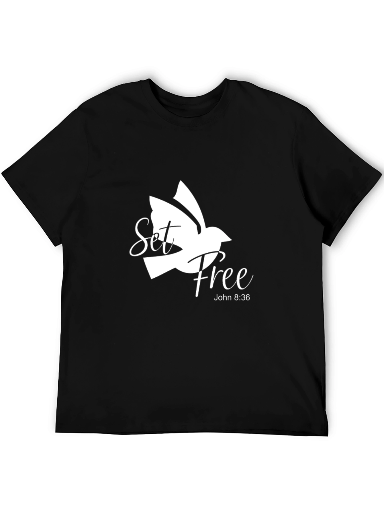 Set Free Dove Graphic Black T-Shirt