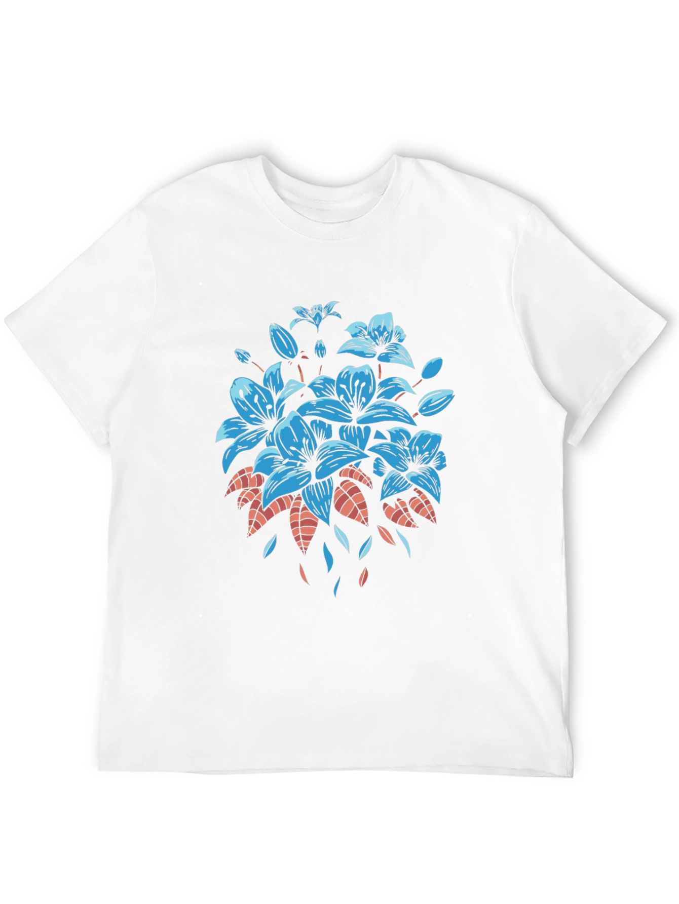 Floral Graphic Tee - Black Cotton T-Shirt