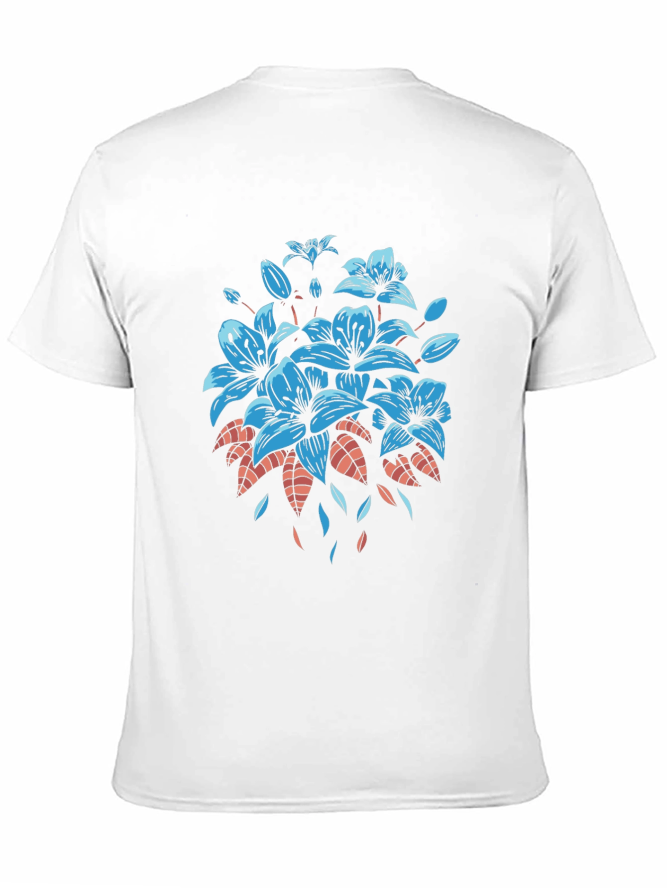 Floral Graphic Tee - Black Cotton T-Shirt