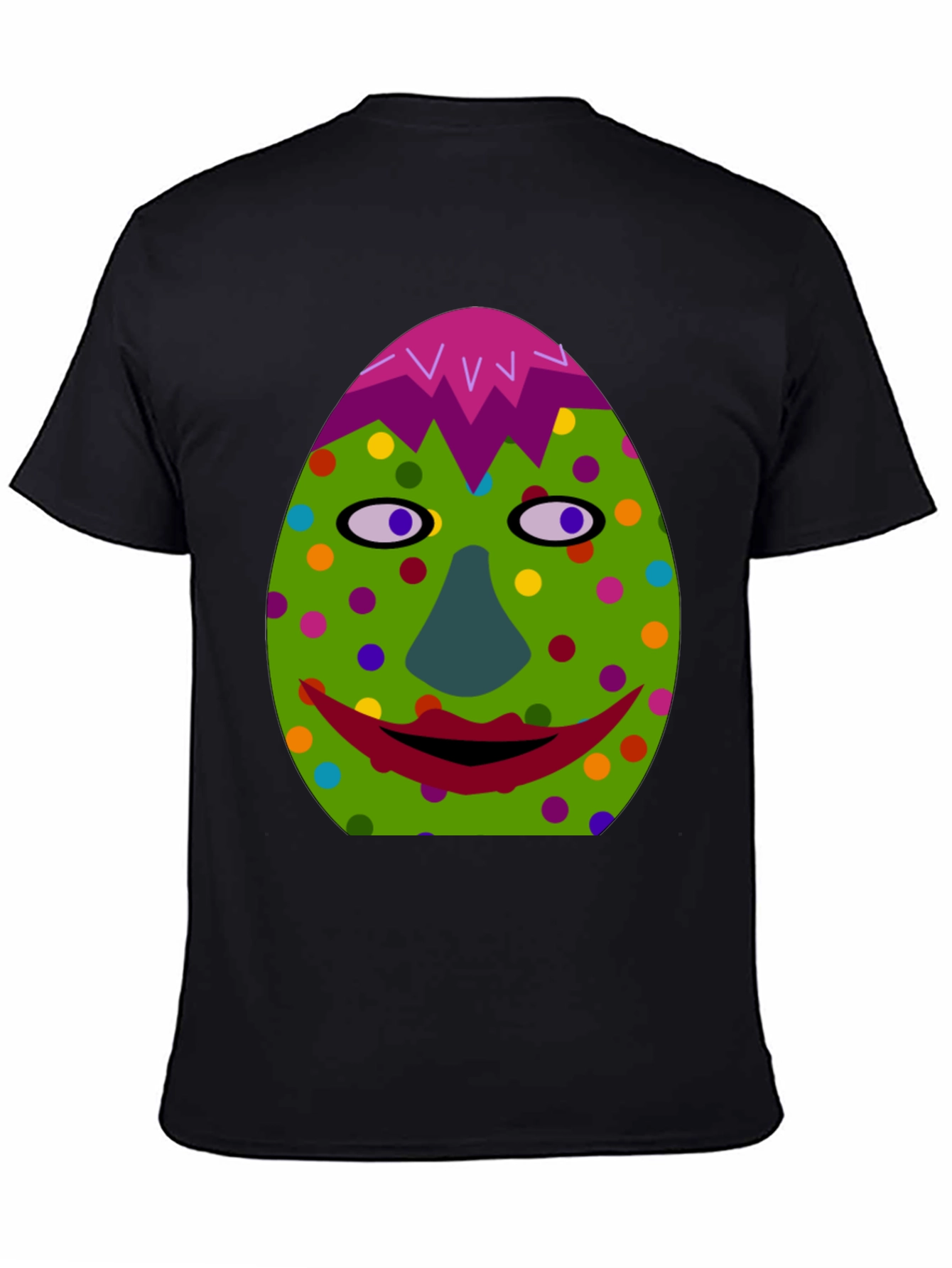 Funky Easter Egg Face T-Shirt - Quirky Holiday Style!