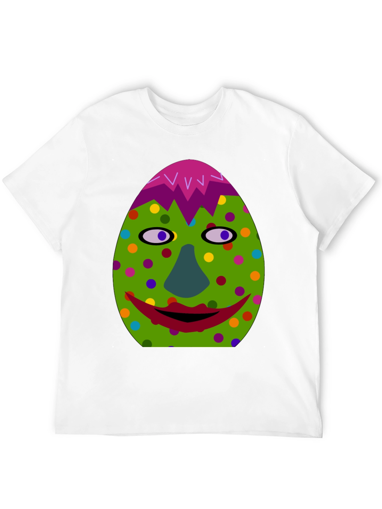 Funky Easter Egg Face T-Shirt - Quirky Holiday Style!