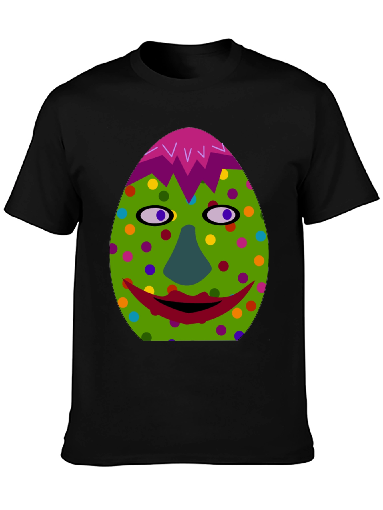 Funky Easter Egg Face T-Shirt - Quirky Holiday Style!