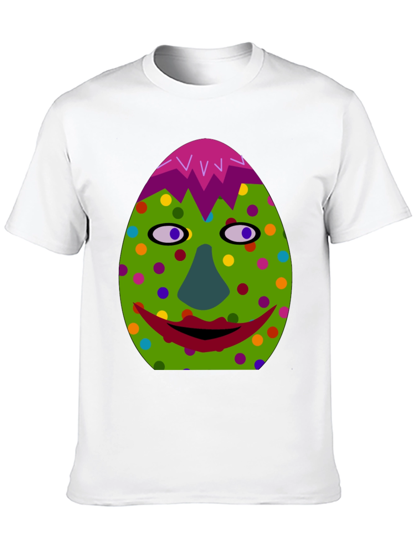 Funky Easter Egg Face T-Shirt - Quirky Holiday Style!