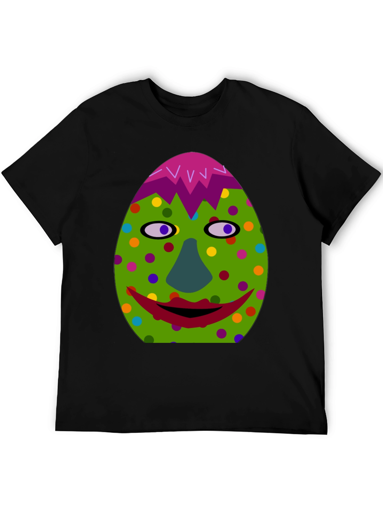 Funky Easter Egg Face T-Shirt - Quirky Holiday Style!