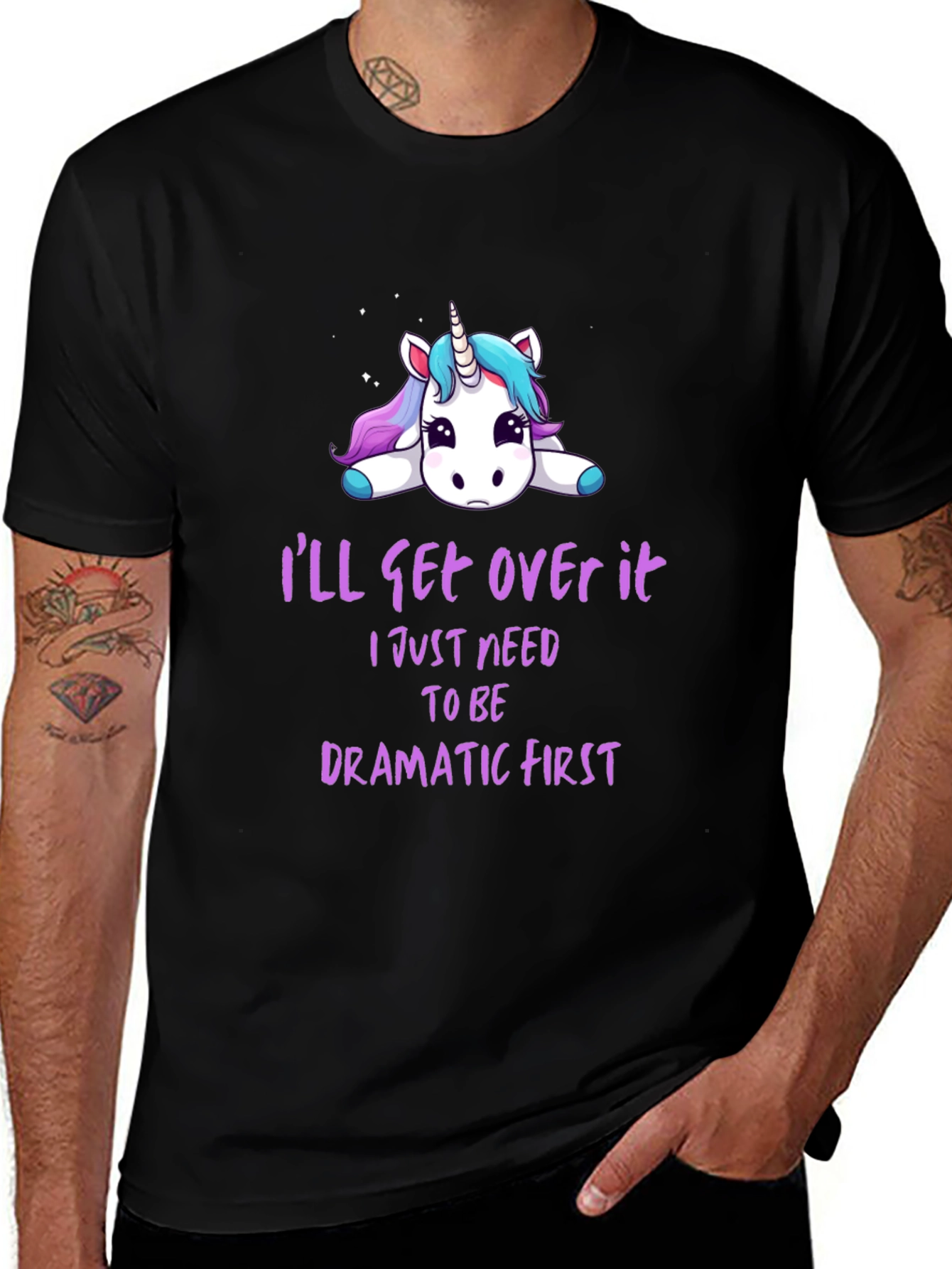Dramatic Unicorn Graphic T-Shirt