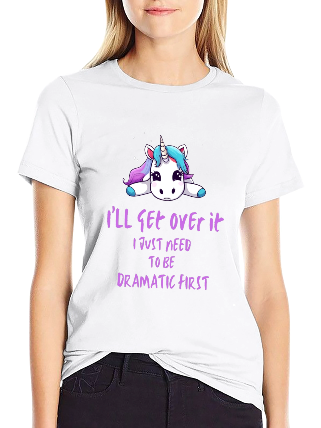 Dramatic Unicorn Graphic T-Shirt