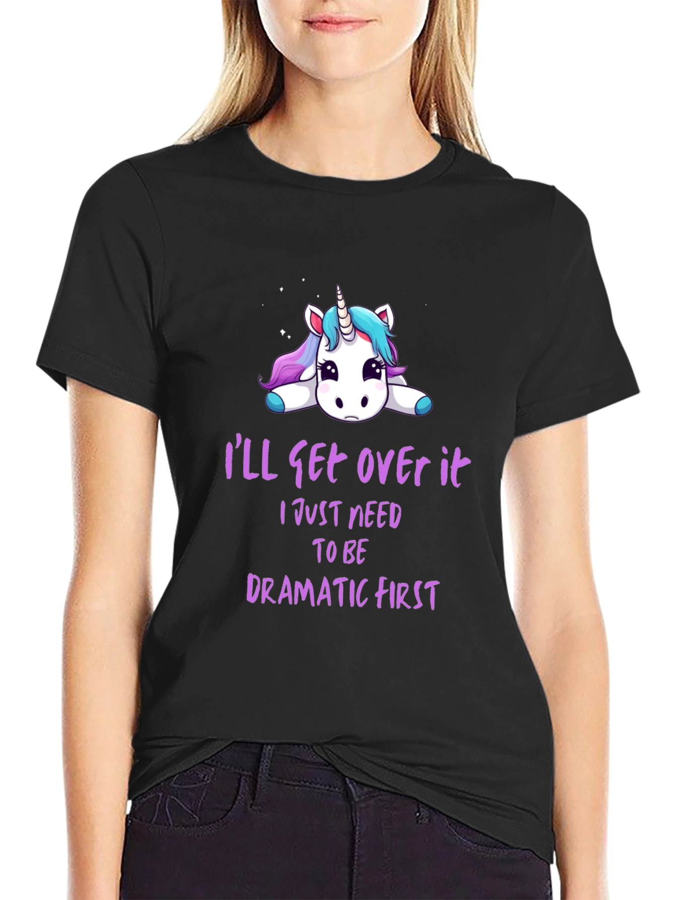 Dramatic Unicorn Graphic T-Shirt