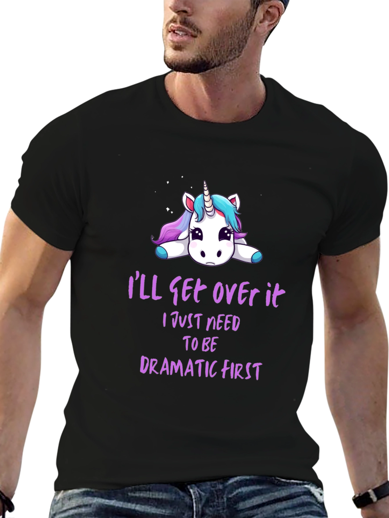 Dramatic Unicorn Graphic T-Shirt