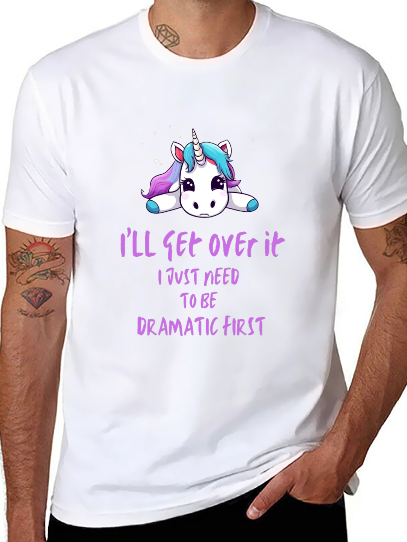 Dramatic Unicorn Graphic T-Shirt