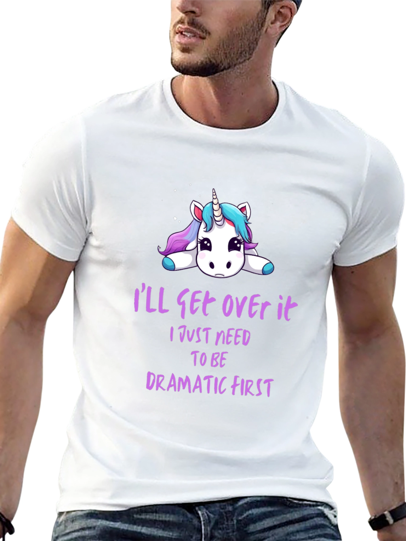Dramatic Unicorn Graphic T-Shirt