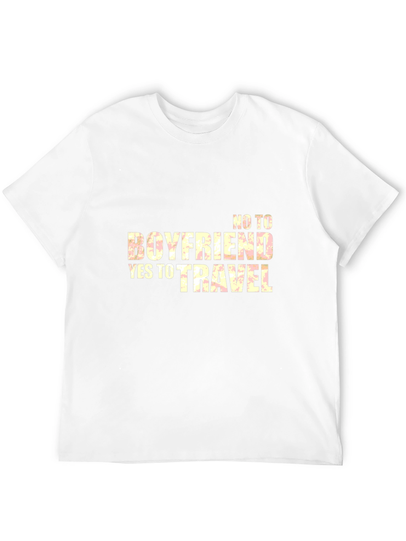 No Boyfriend Yes to Travel Black T-Shirt