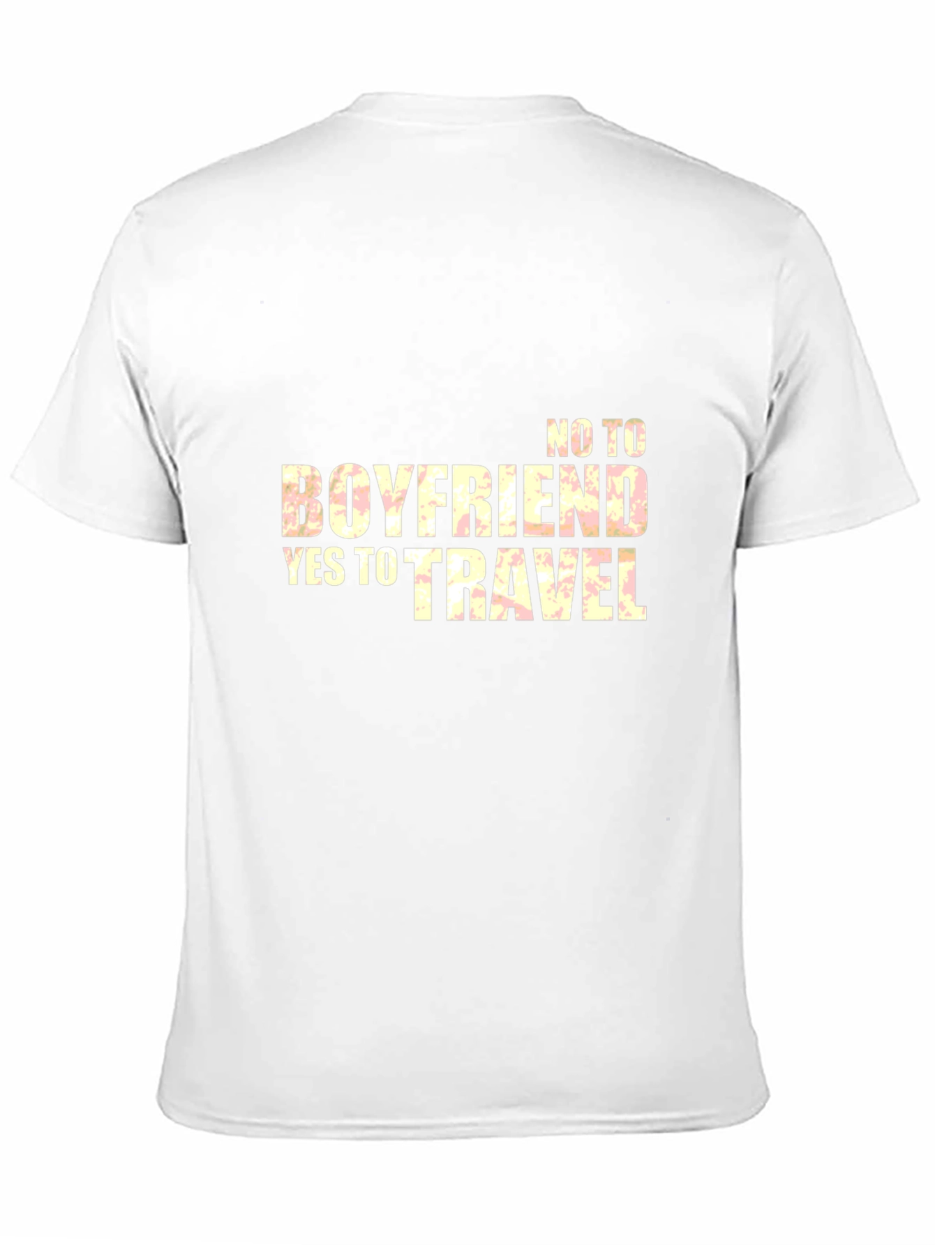 No Boyfriend Yes to Travel Black T-Shirt