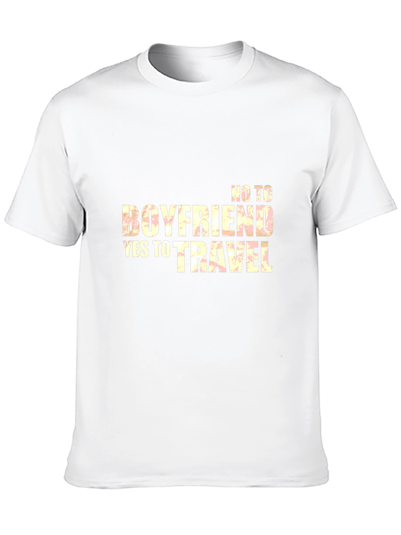 No Boyfriend Yes to Travel Black T-Shirt