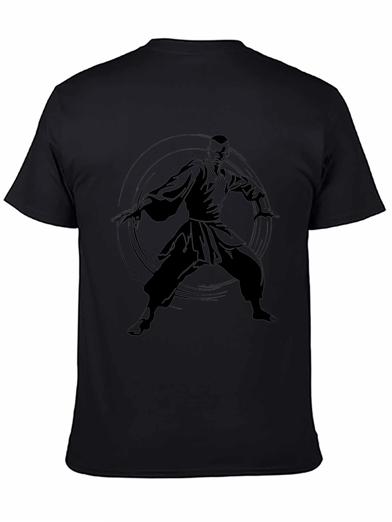 Mens Black Graphic T-Shirt - Martial Arts Design