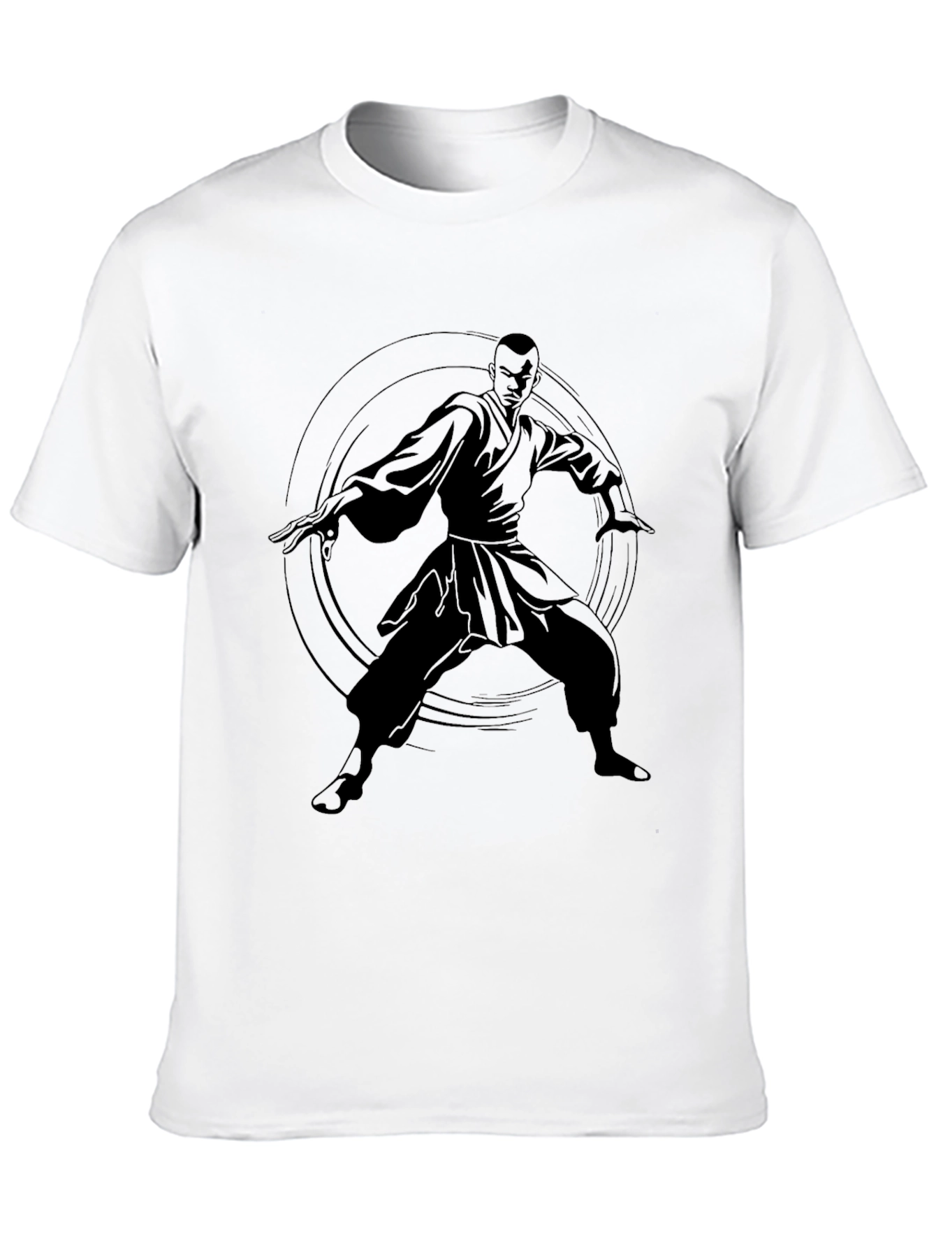 Mens Black Graphic T-Shirt - Martial Arts Design