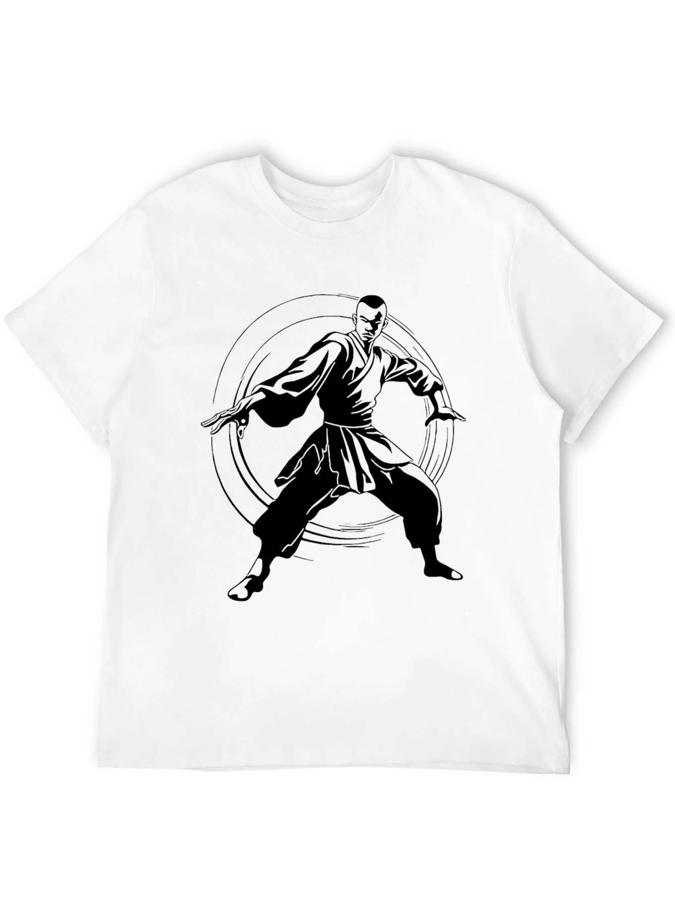 Mens Black Graphic T-Shirt - Martial Arts Design