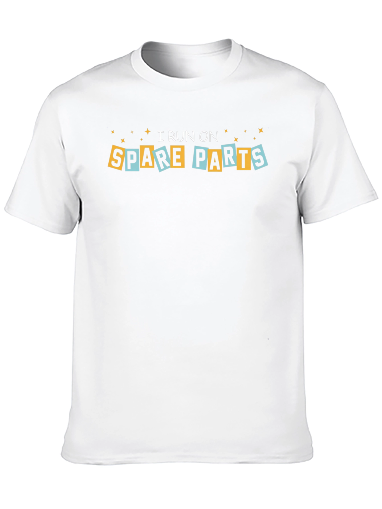 I Run On Spare Parts - Novelty Graphic T-Shirt