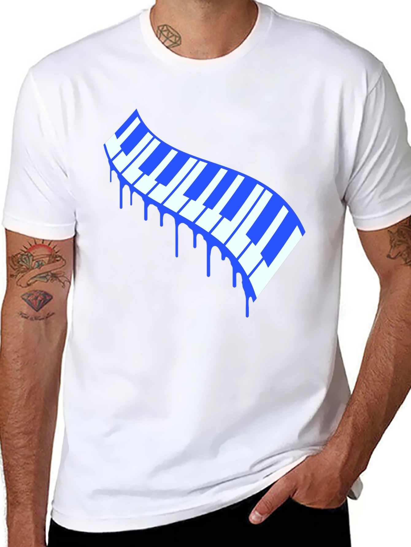 Dripping Keys Graphic Tee - Stylish Music Lover T-Shirt